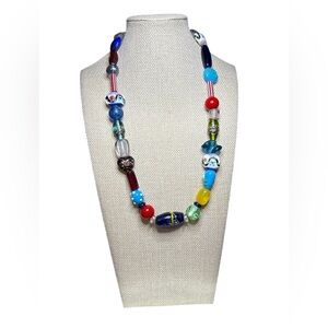 Artisan Made Colorful Glass Beaded Necklace